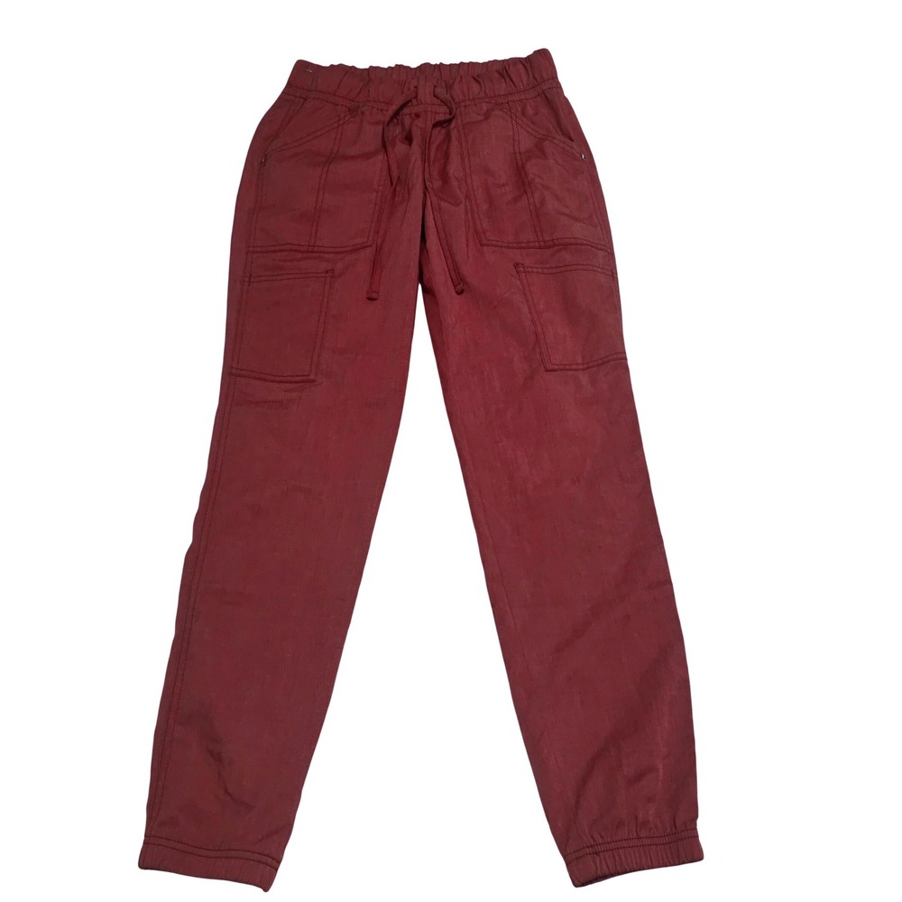 ScrubStar Women Cargo‎ Jogger Medical Scrub Pants Brick Red Rust Elastic Waist S